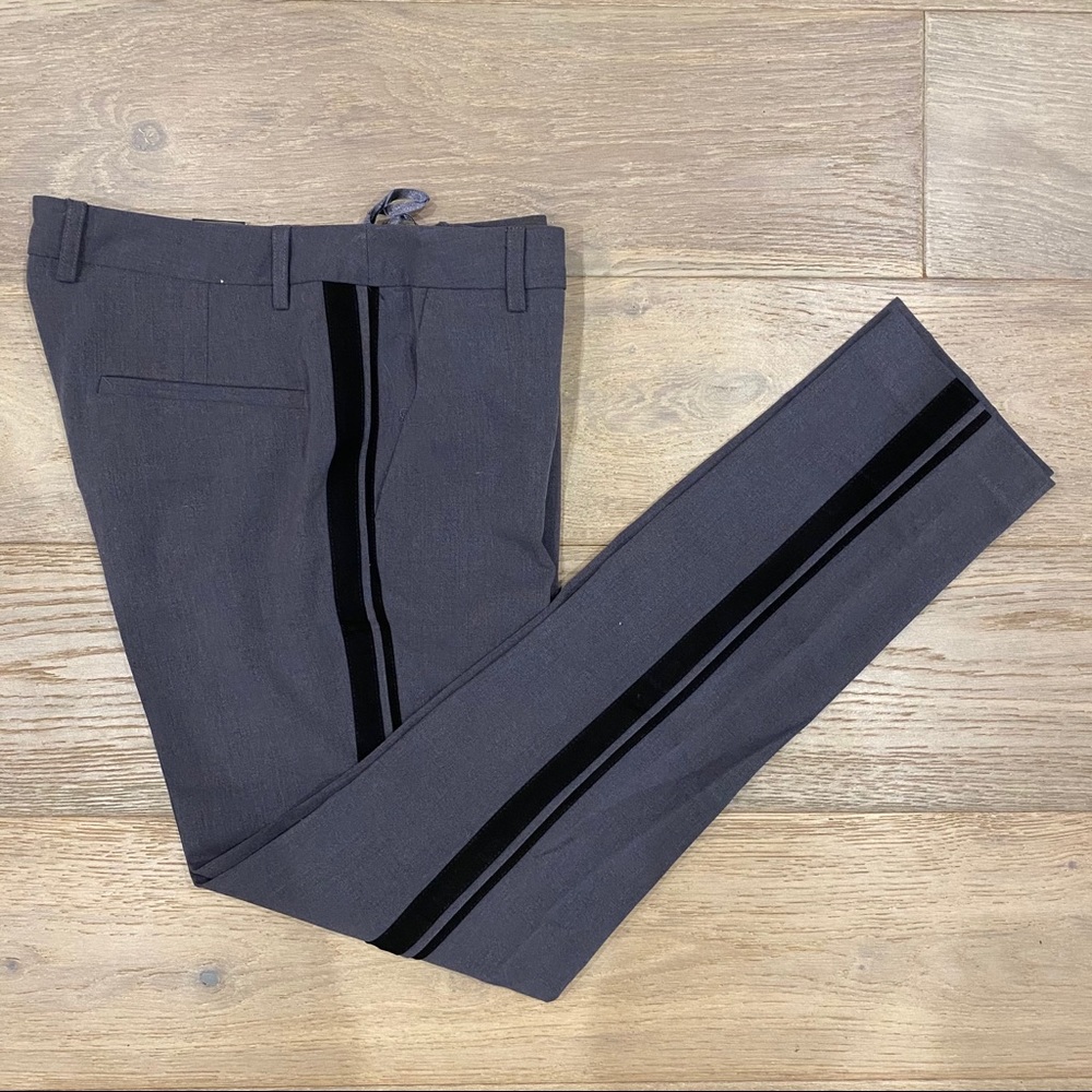 Amanda+chelsea grey stripe trouser pants